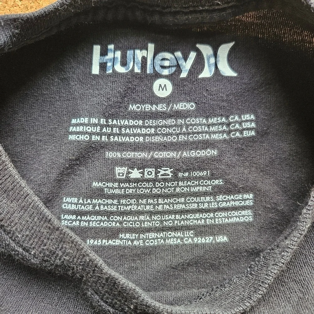 Hurley Bali Bagus Surf Baby Tee Shirt M T-Shirt Worn Black Y2K - Picture 5 of 8